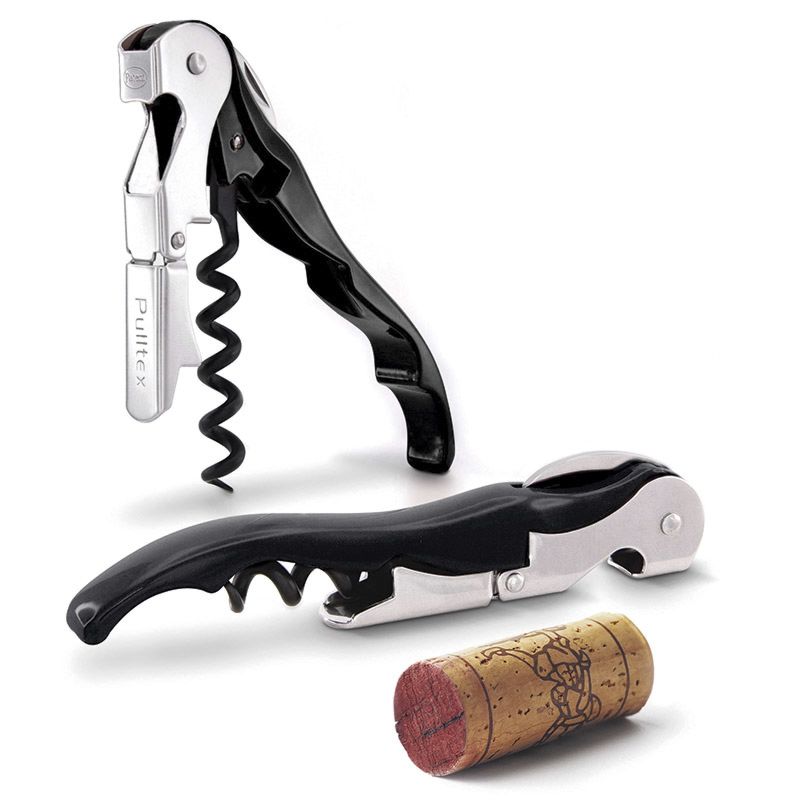 Classic Black Corkscrew + Leather Pouch