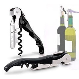 Classic Black Corkscrew + Leather Pouch